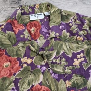 Vintage Hawaiian Button Down Shirt 90s Floral Made‎ In USA Womens Size 12 Petite